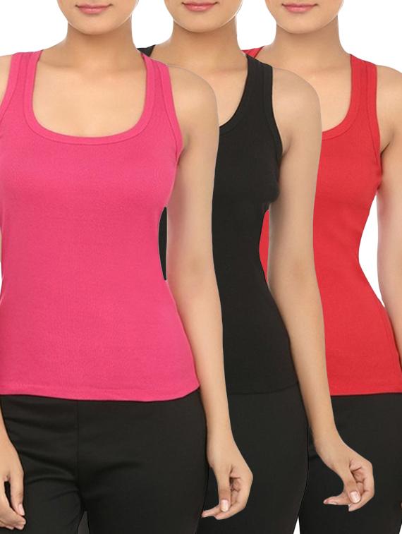 set of 3 multicolored cotton camisole - 12576852 - Zoom Image - 0