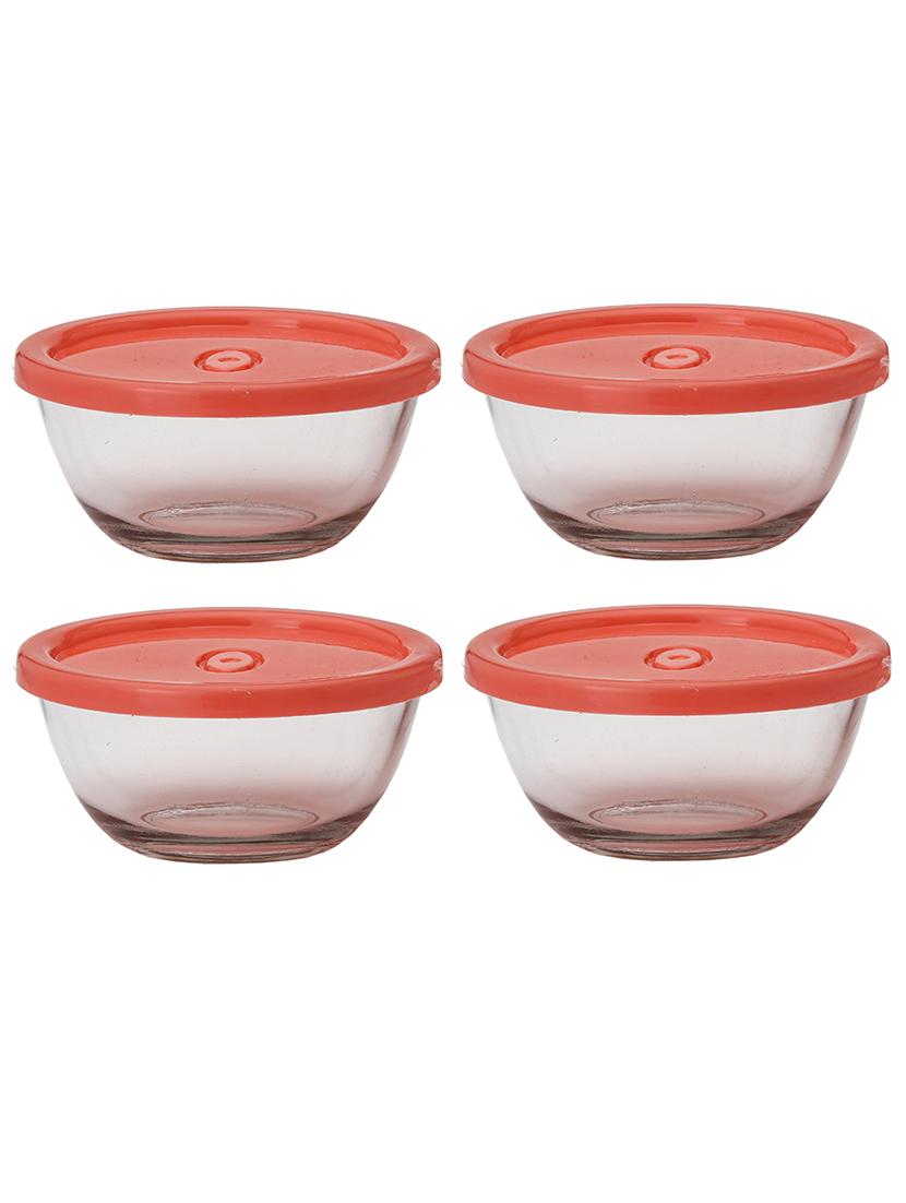 stylish glass transparent container set with lid - 12577096 - Standard Image - 1