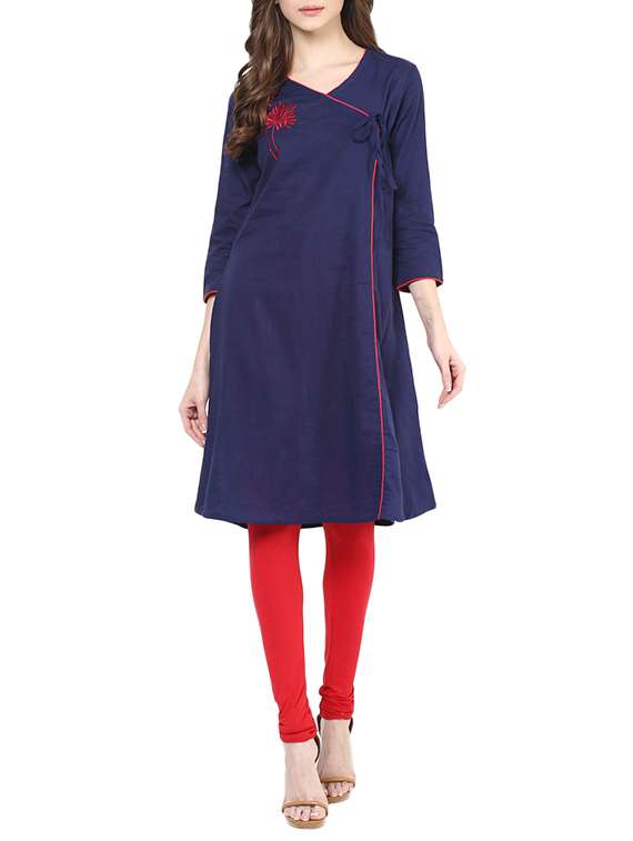 blue cotton aline kurta
