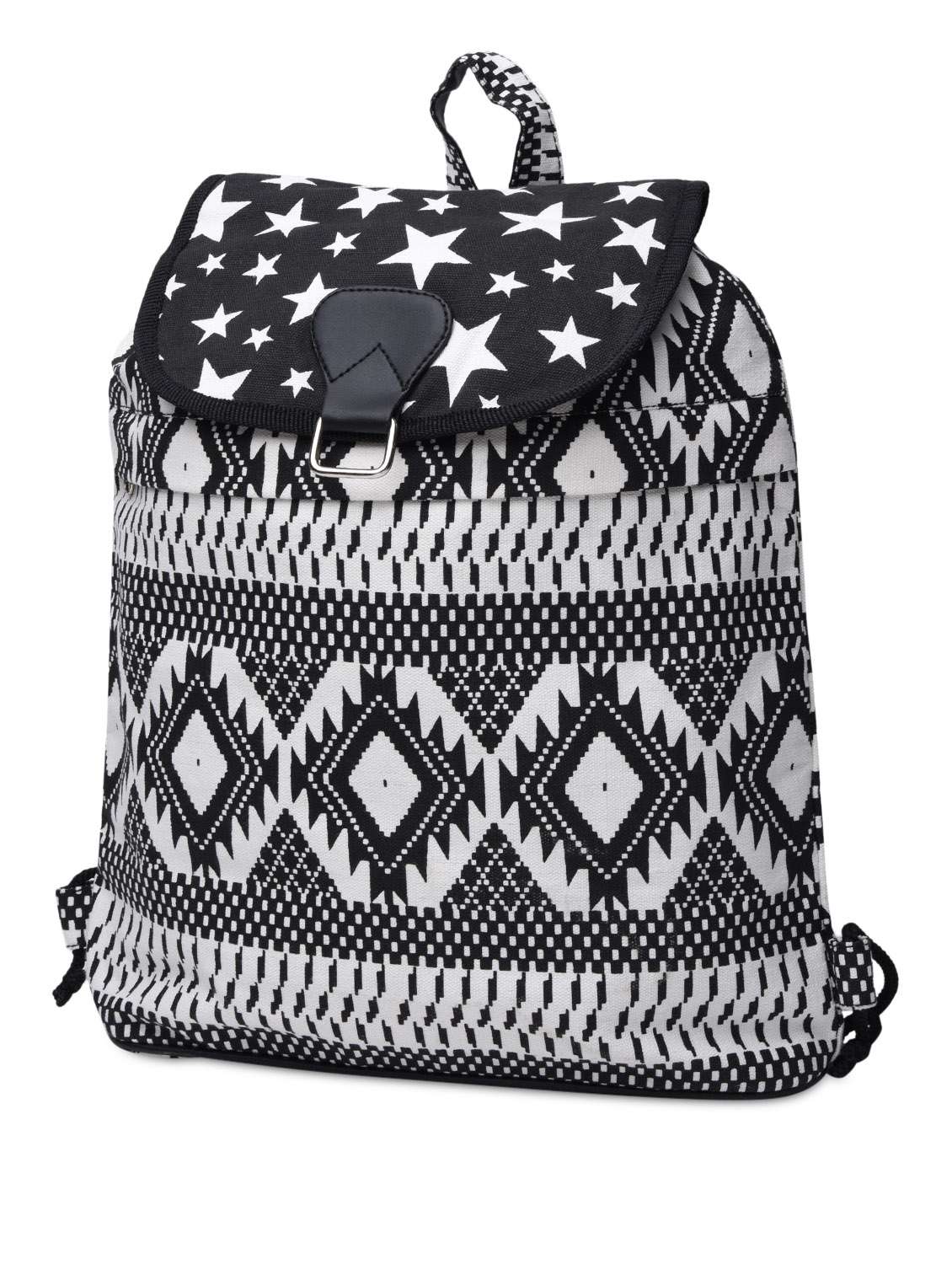 black and white cotton canvas printed backpack - 1258428 -  Standard Image - 1