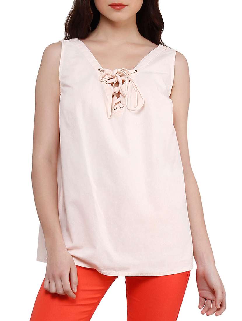 criss cross lace up detail top
