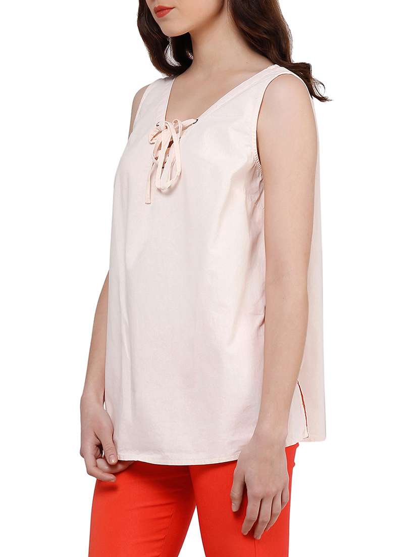 criss cross lace up detail top - 12588390 -  Standard Image - 1