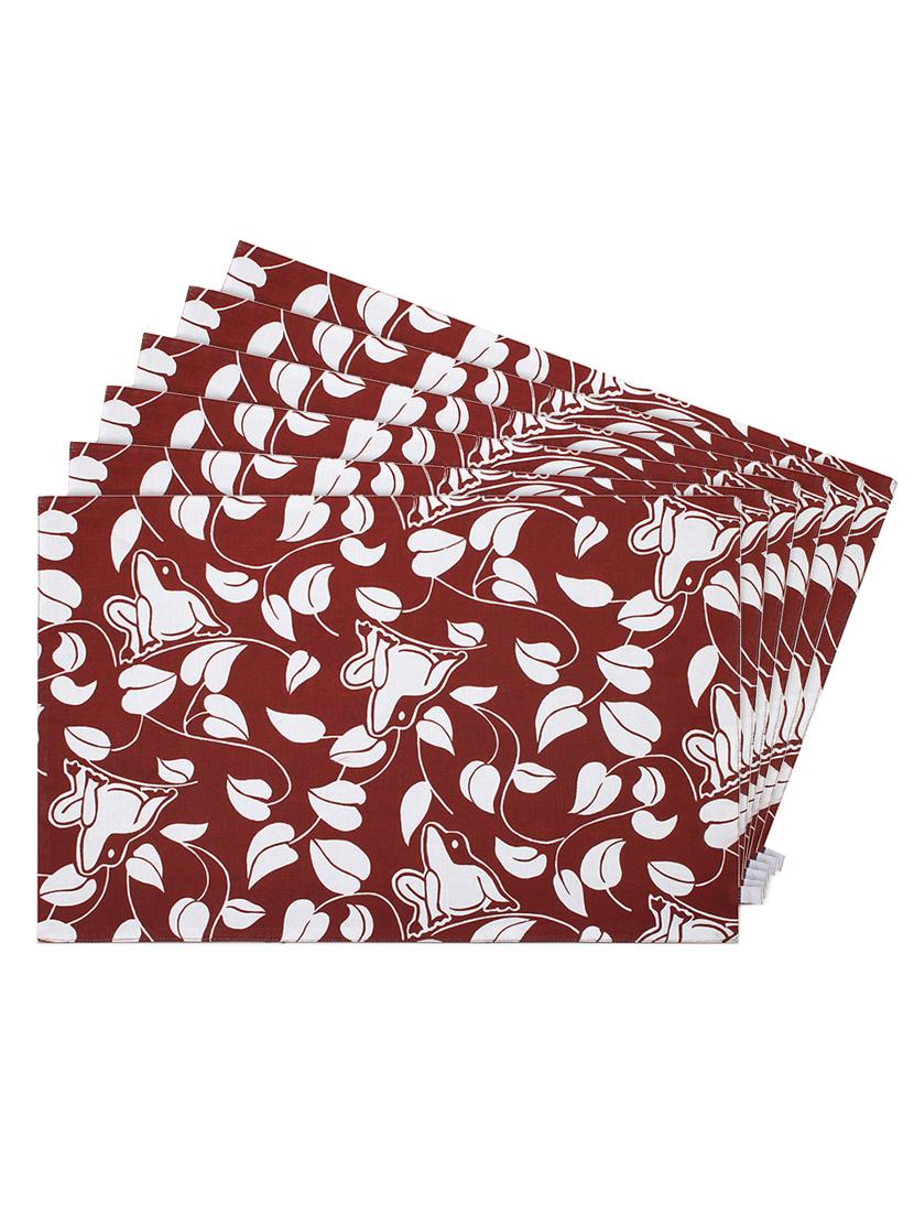 rust printed reversible placemats for dining table - unique designs both sides - set of 6 - 12590099 - Zoom Image - 0