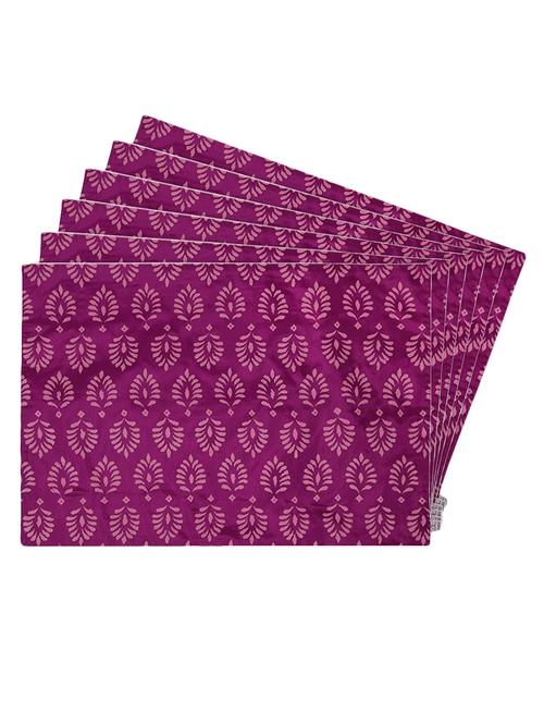 pink printed reversible placemats for dining table - unique designs both sides - set of 6 - 12590104 - Standard Image - 0