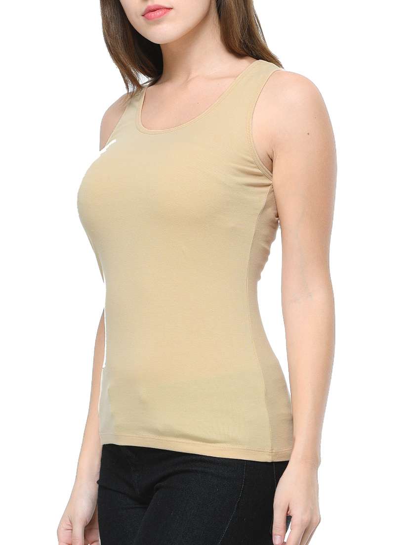 beige cotton tank tee - 12593627 -  Standard Image - 1
