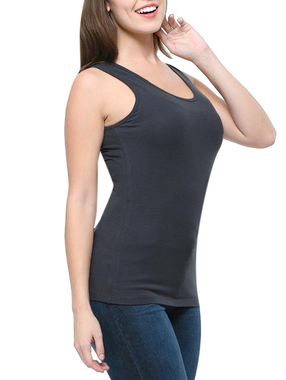 dark grey cotton tank top - 12593631 - Standard Image - 1