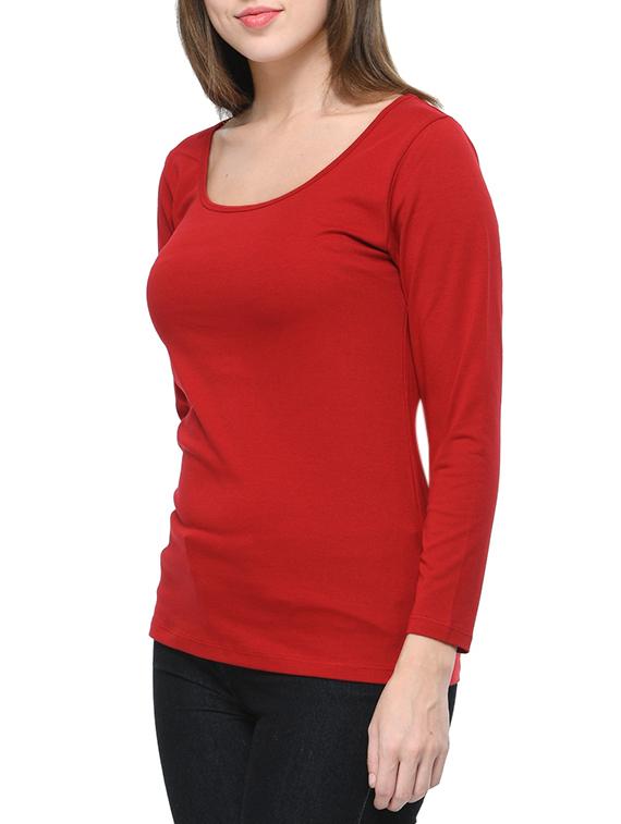 red solid cotton tee - 12593651 - Standard Image - 1