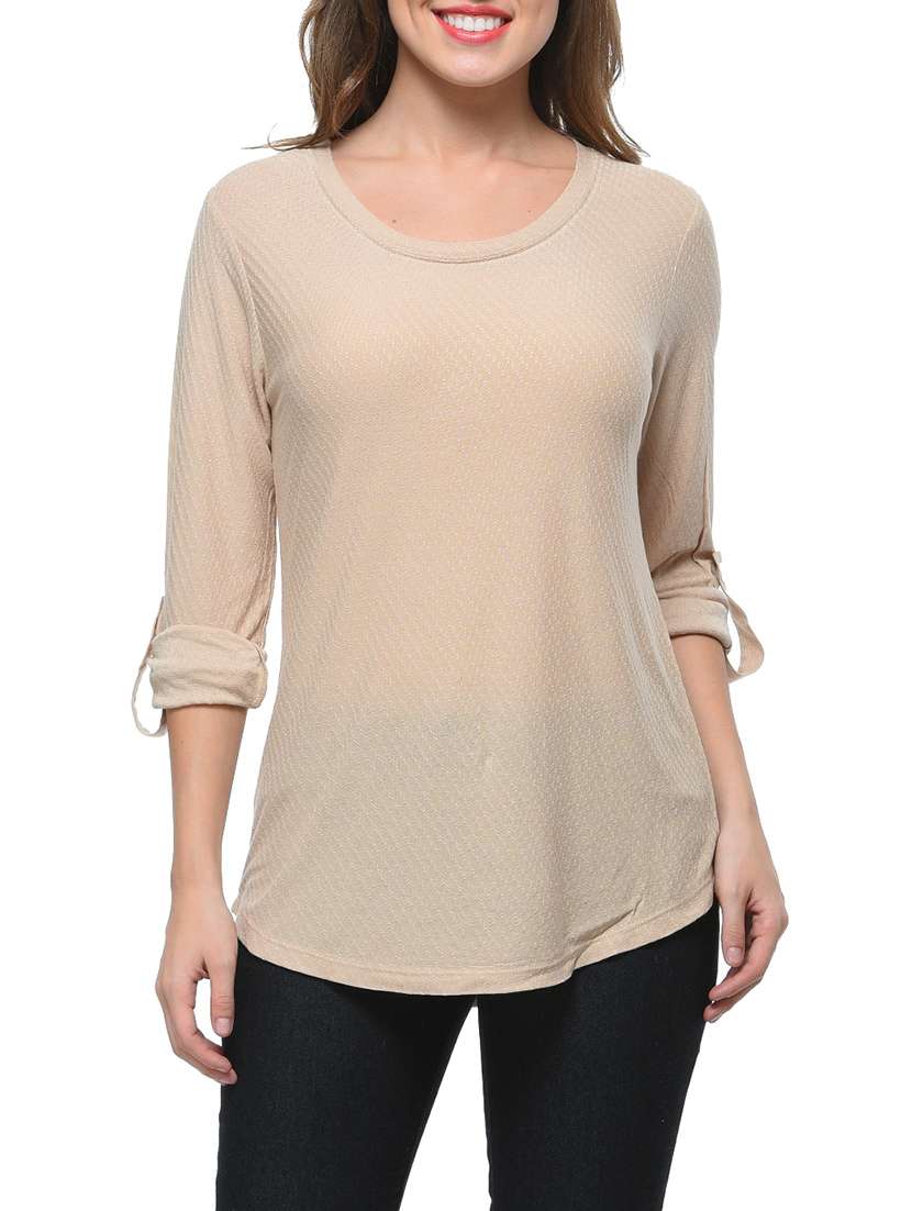 beige viscose regular top