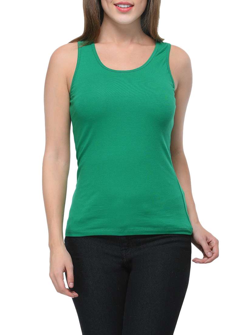 green cotton tank tee - 12593909 - Zoom Image - 0
