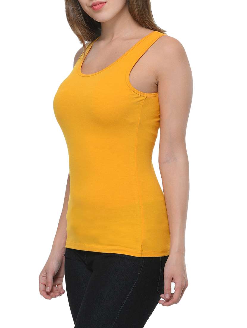 yellow cotton tank tee - 12593929 - Standard Image - 1