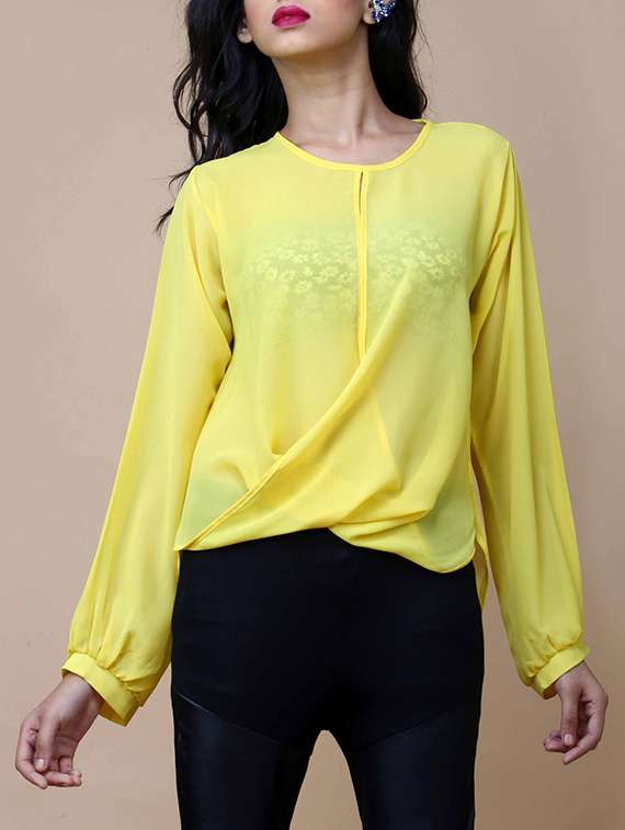 women's asymmetric key hole neck top
