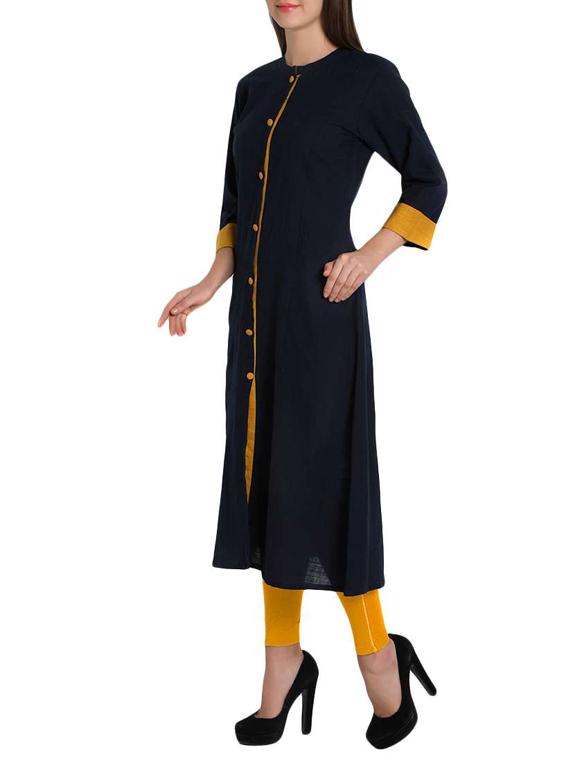 solid a-line kurta - 12648385 -  Standard Image - 1