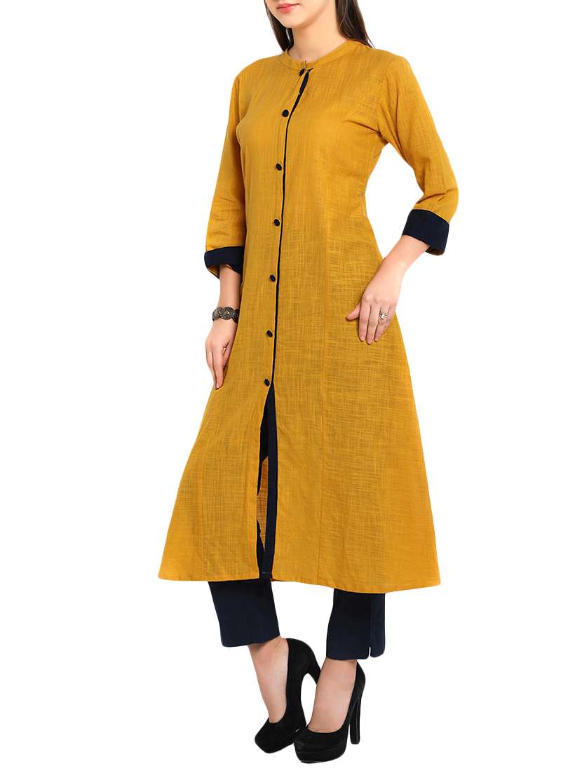 solid a-line kurta - 12648386 -  Standard Image - 1