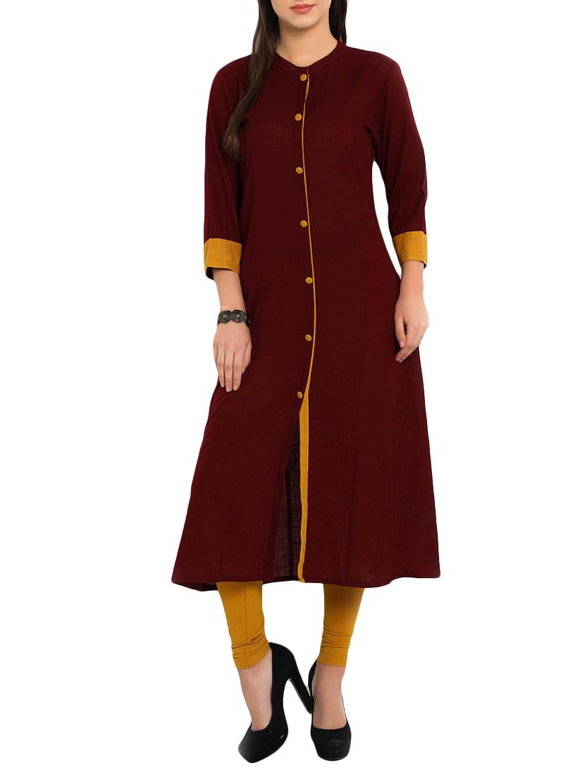 maroon a-line kurta