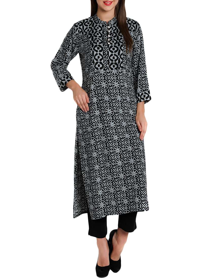 printed straight kurta