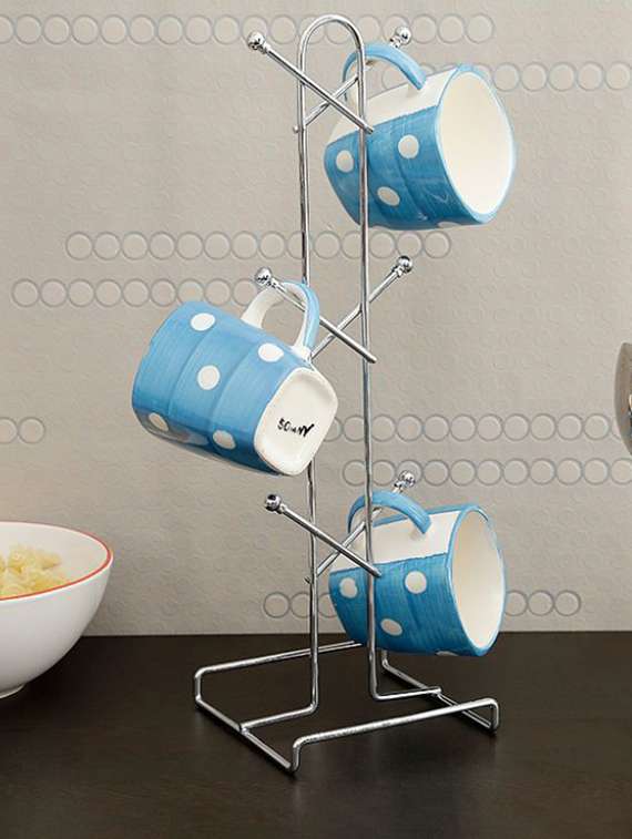 silver mild steel mug tree