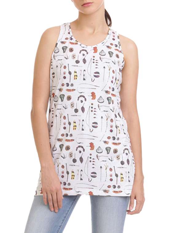 white printed polyester tee