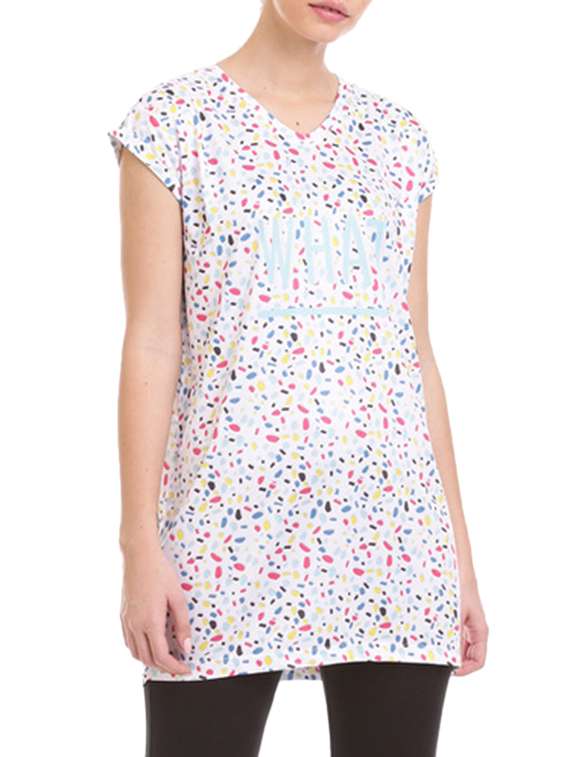 white printed polyester tee