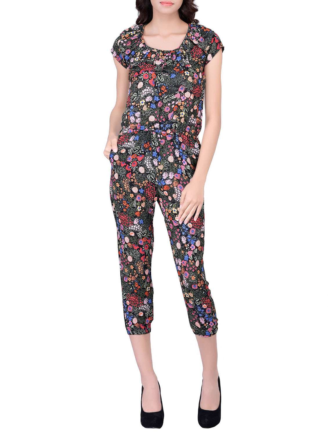 black polyester 34  jumpsuit