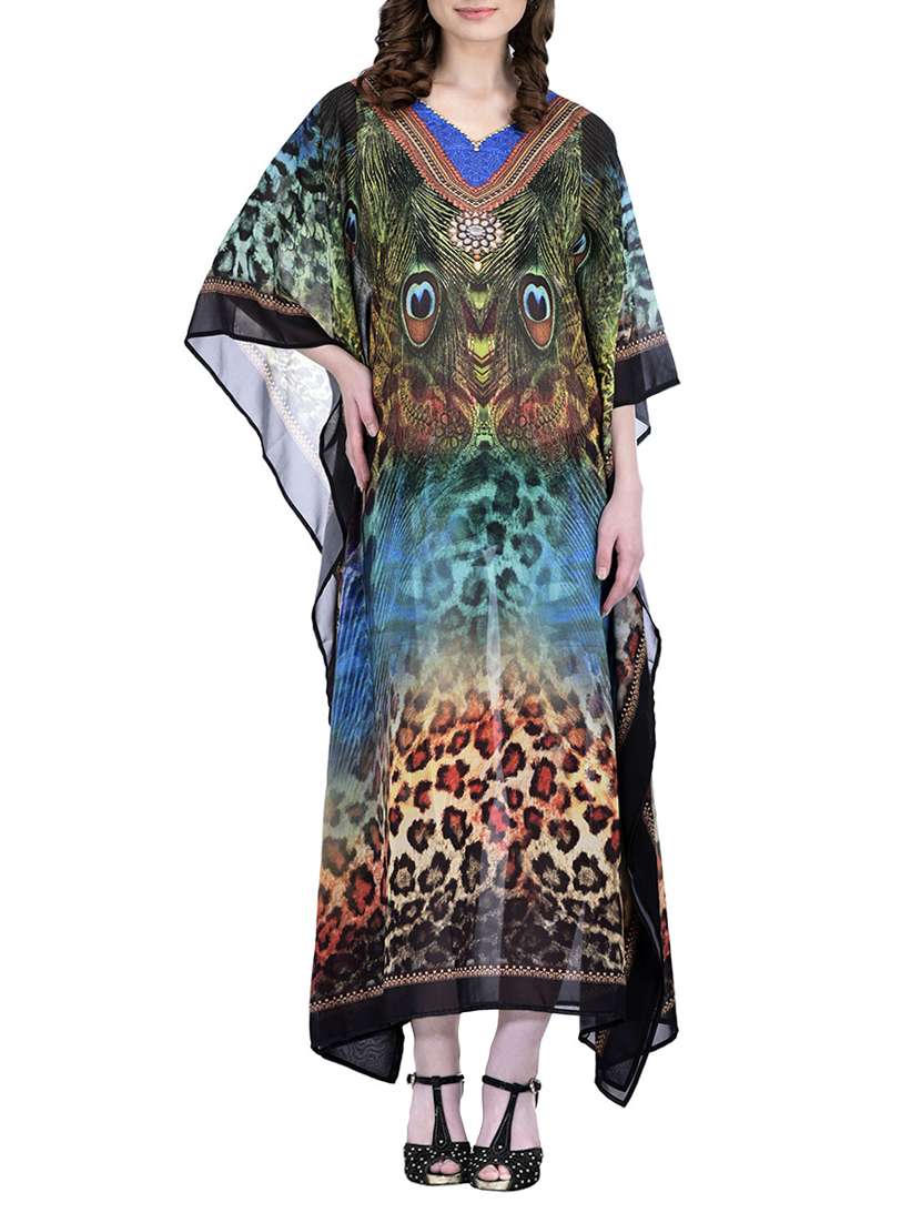 multi colored polyester kaftan