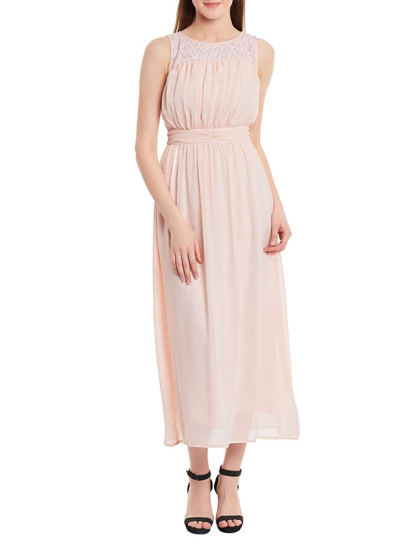 baby pink georgette dress
