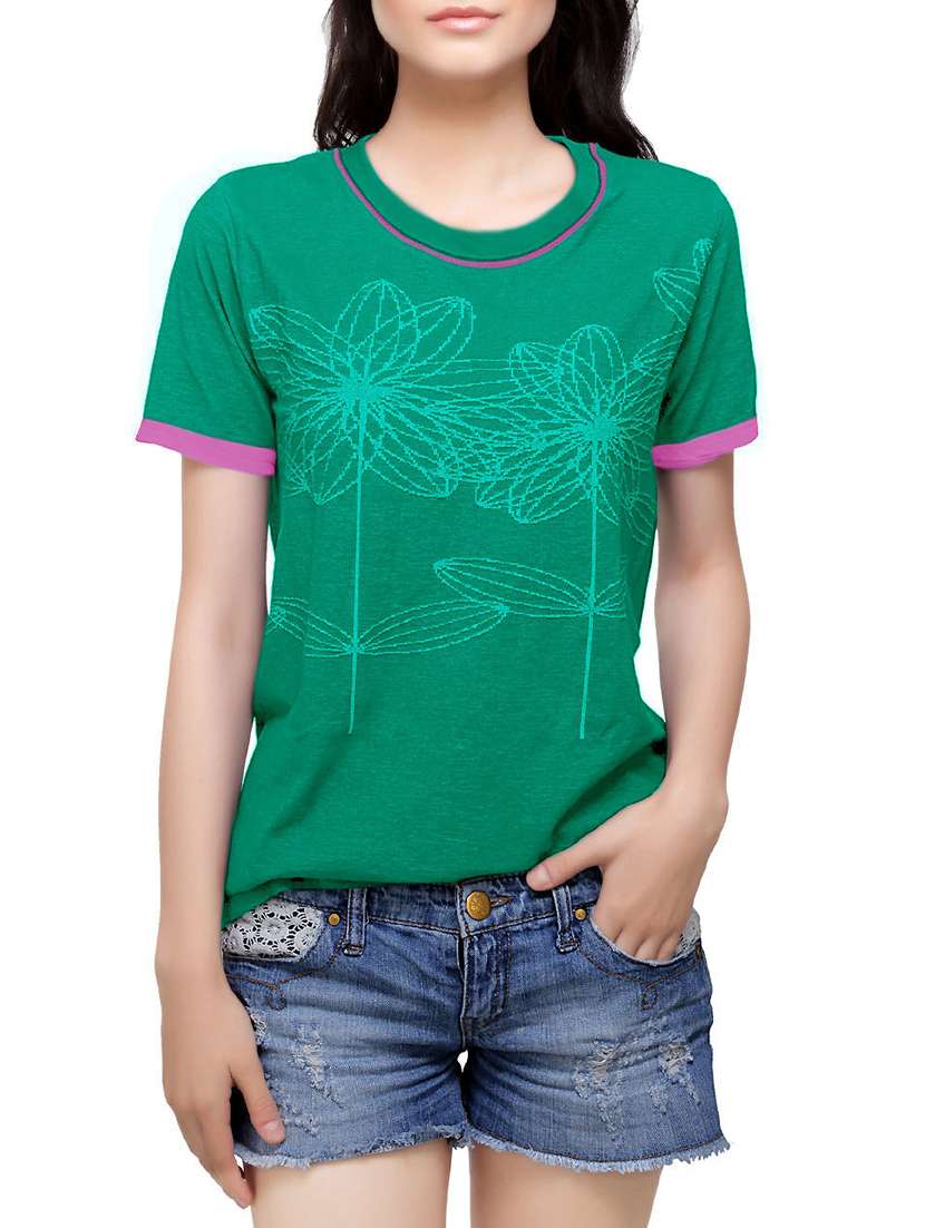 green  cotton regular tee