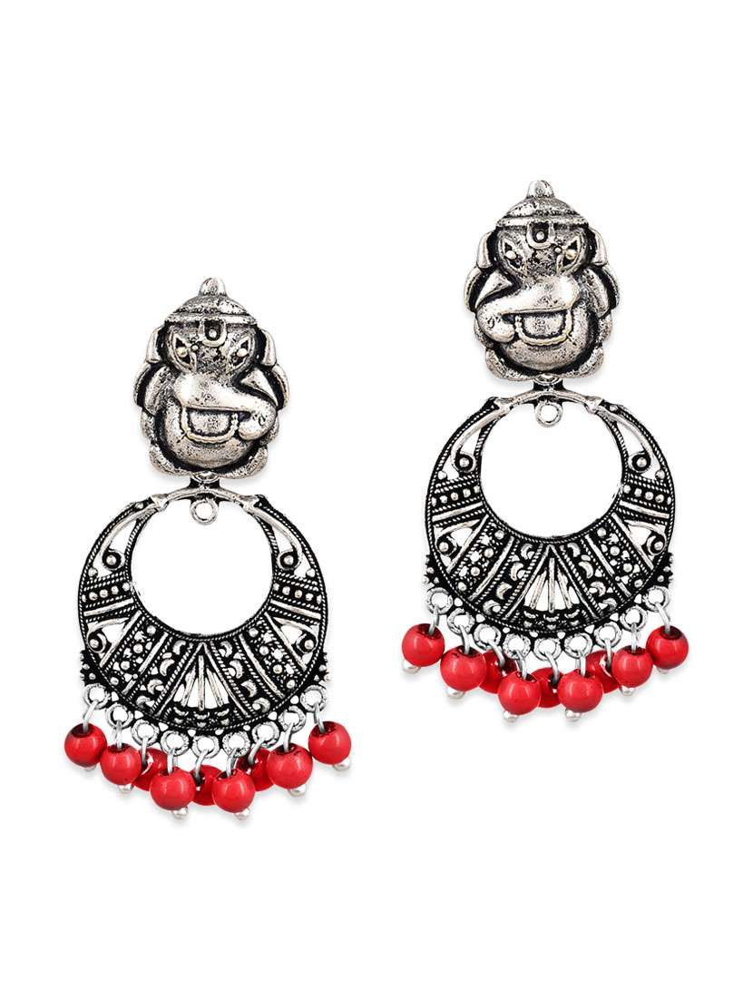 silver metal chandballi (set of 2) earrings