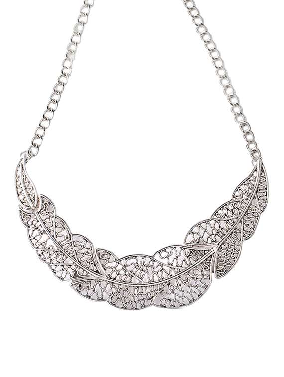 silver metal  necklace