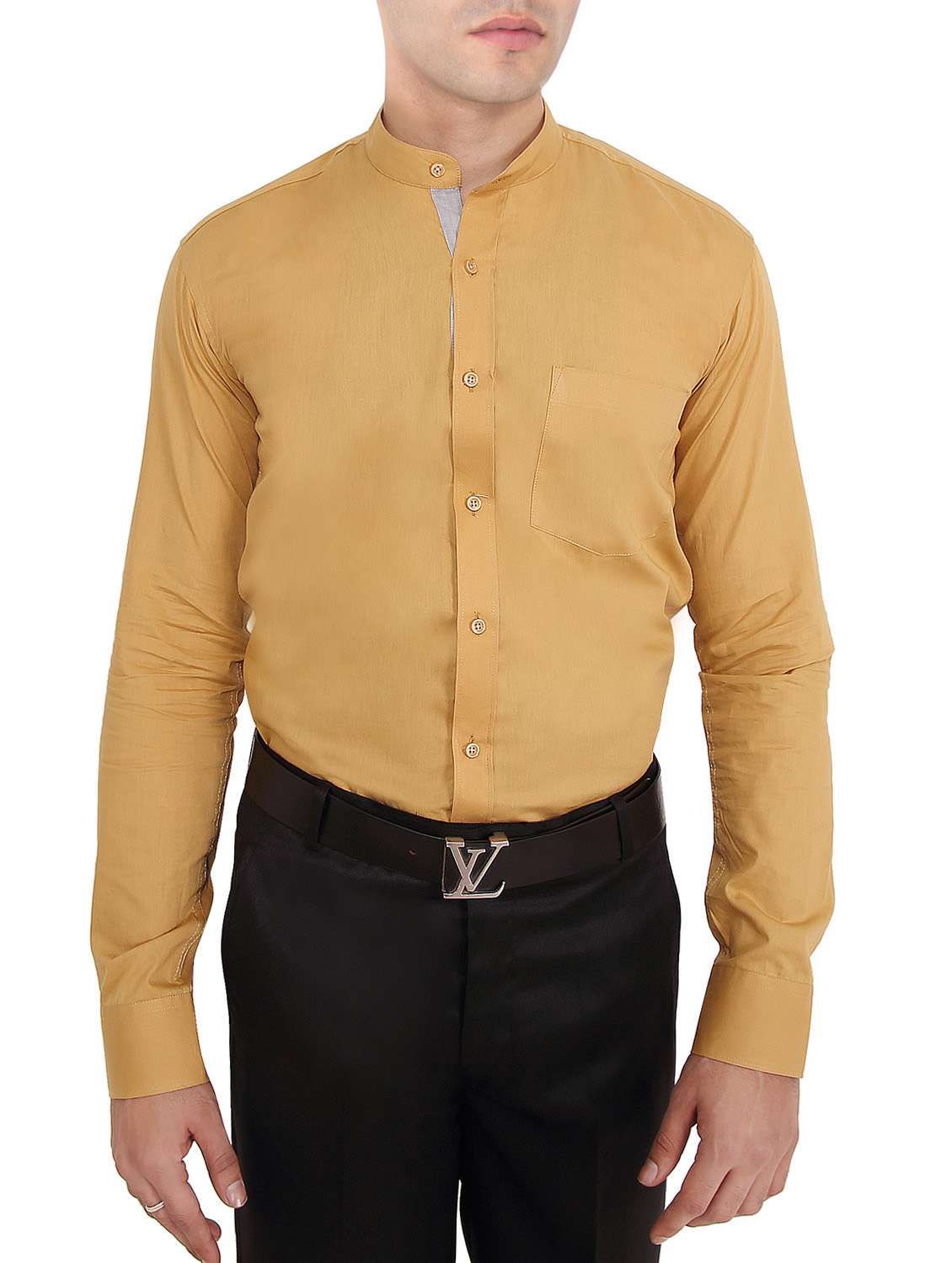 yellow cotton casual shirt