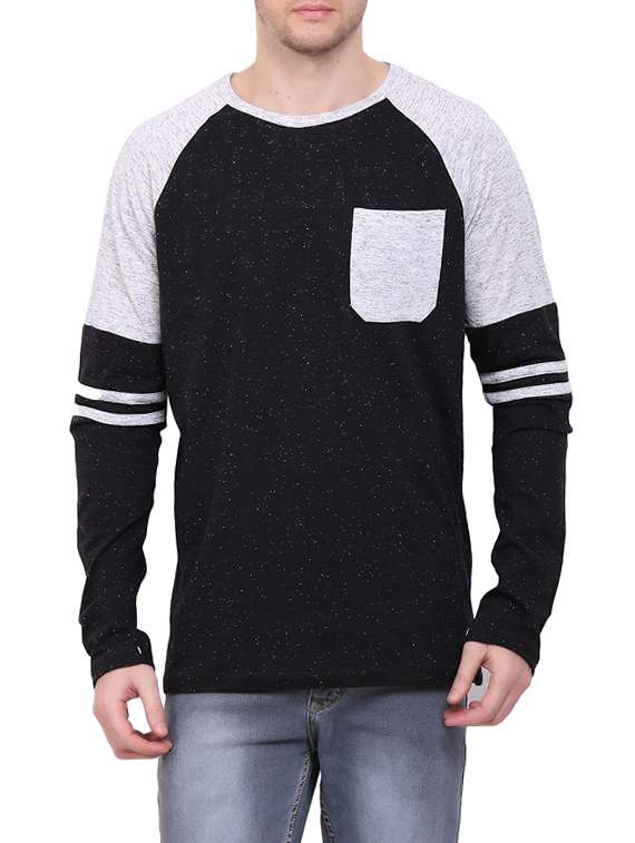 black cotton pocket t-shirt
