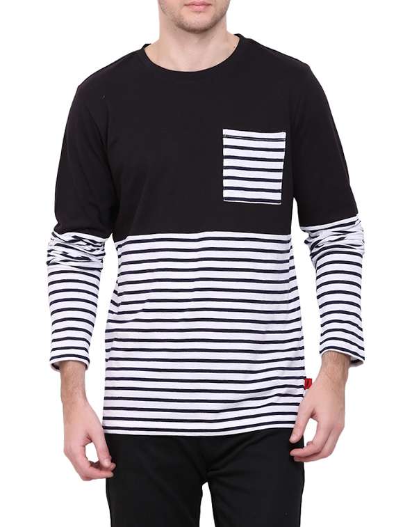 black cotton pocket t-shirt