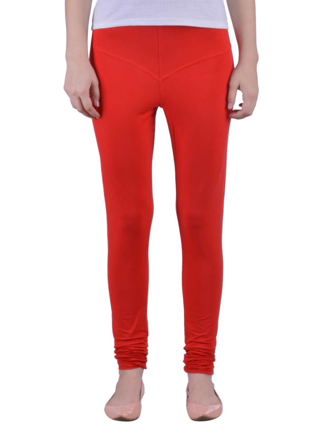red cotton leggings