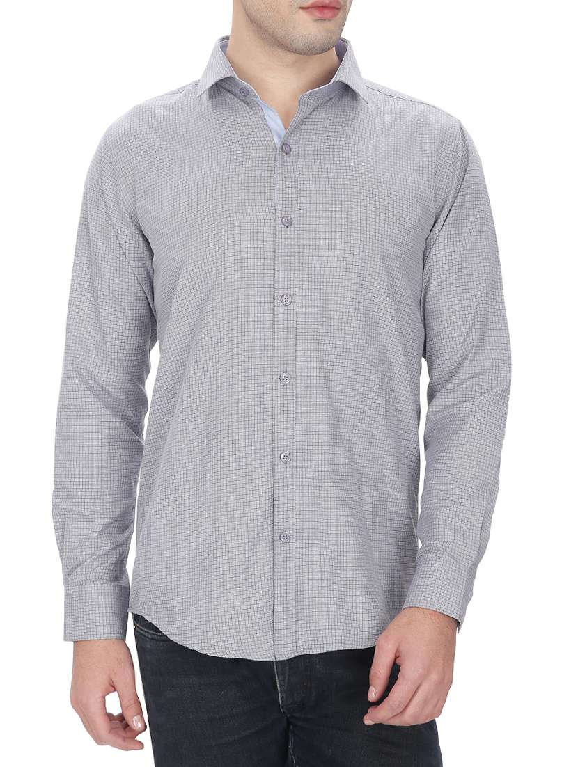 grey cotton casual shirt