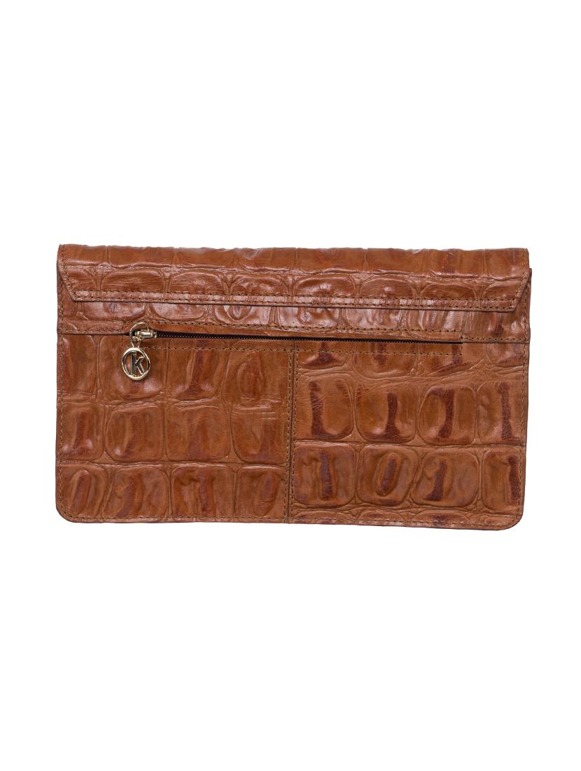 brown leather clutch - 12785201 - Standard Image - 1
