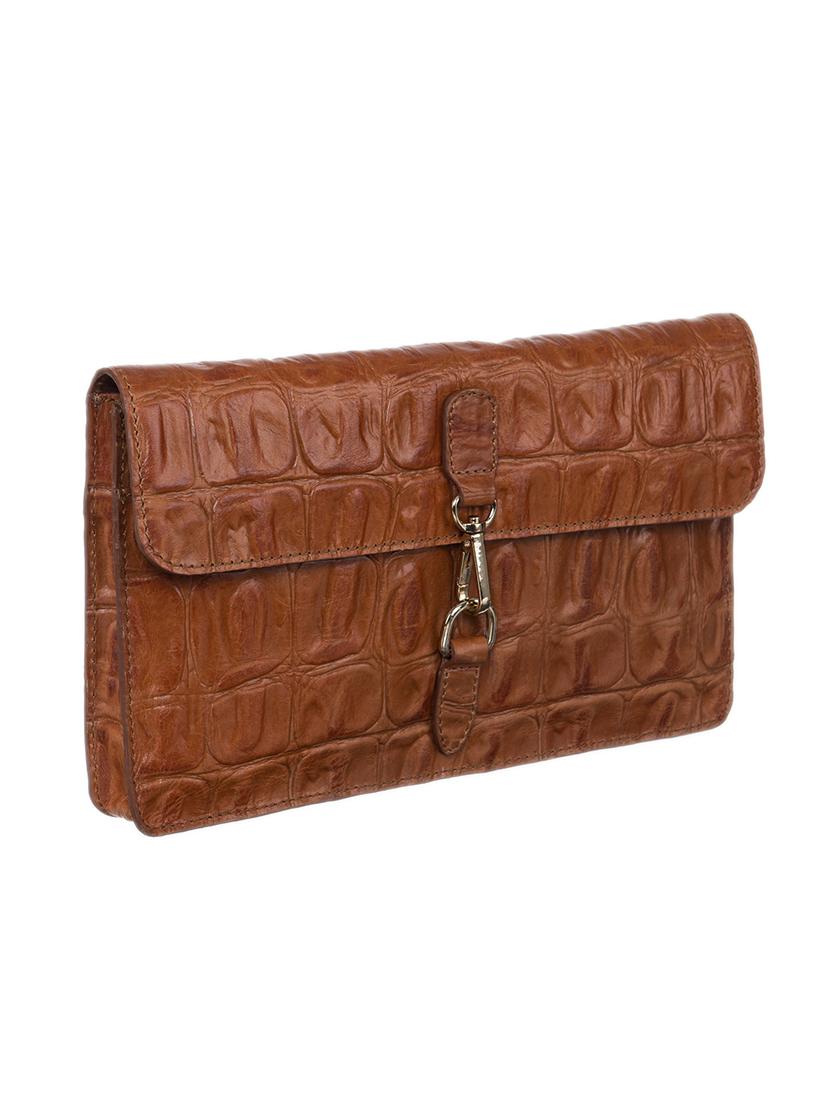 brown leather clutch - 12785201 - Standard Image - 4