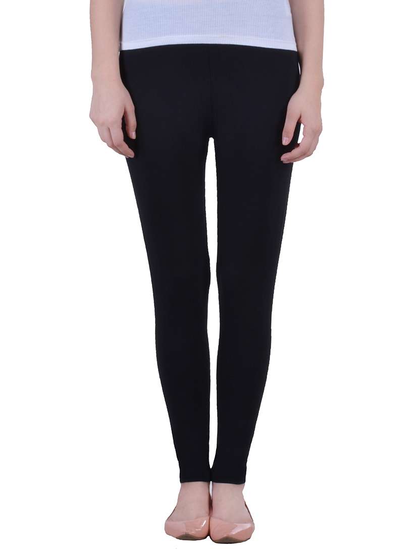 black cotton lycra ankle lenth legging