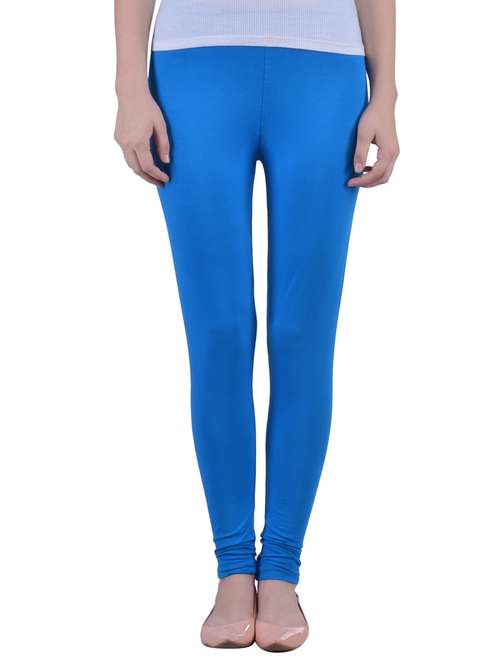 blue cotton lycra ankle length legging - 12786067 -  Standard Image - 0