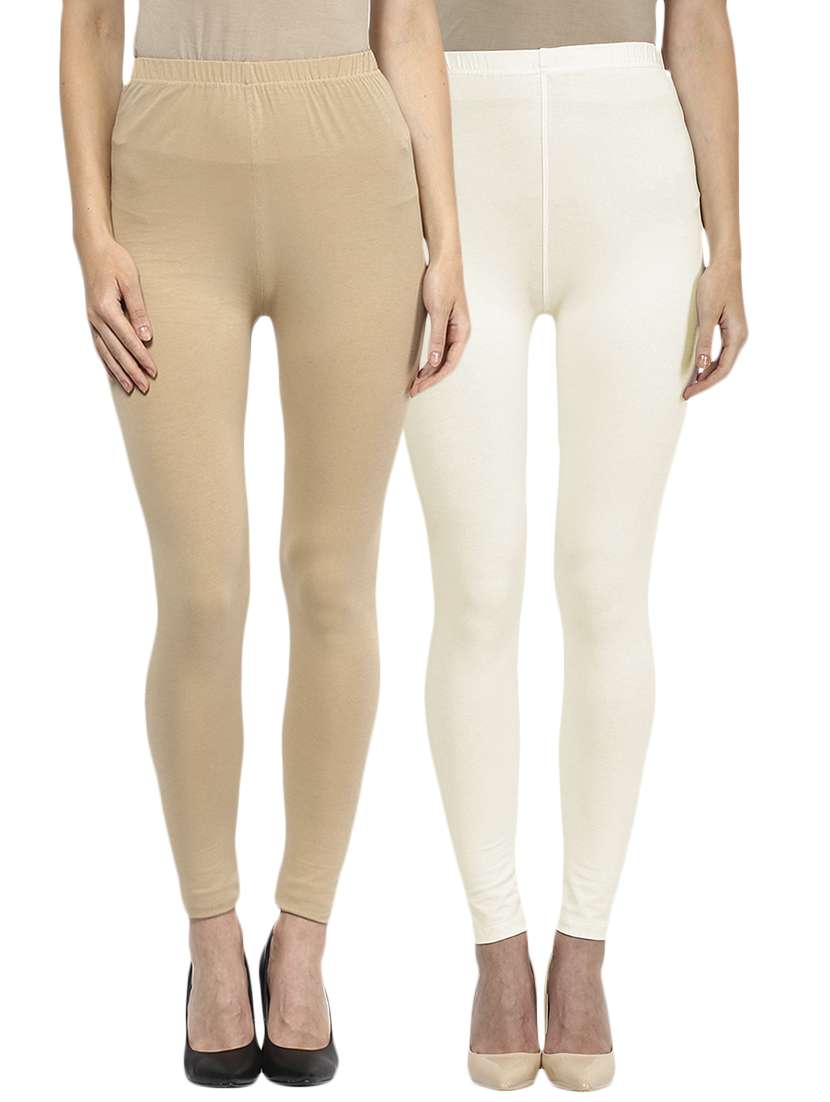 set of 2 multi colored cotton leggings