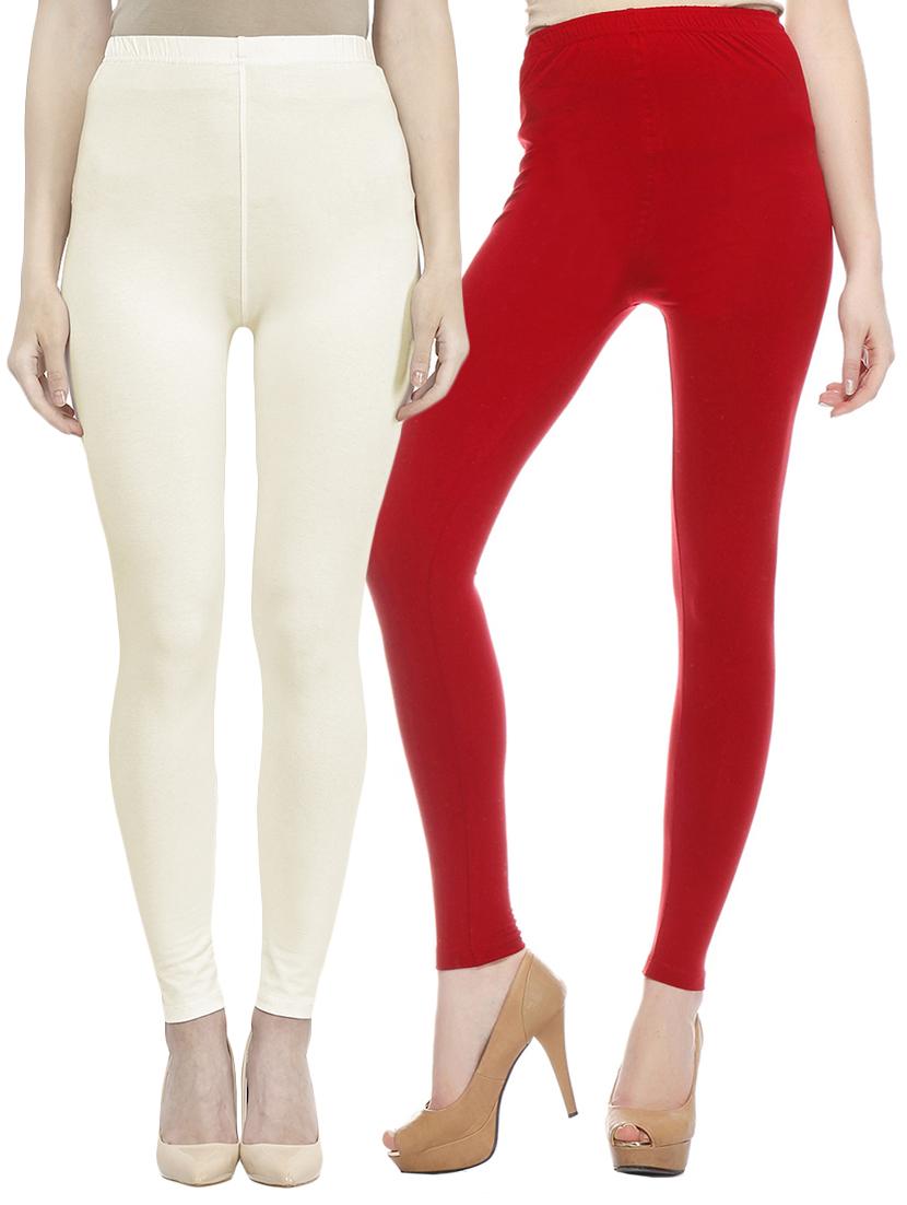 set of 2 multi colored cotton leggings - 12787656 - Zoom Image - 0