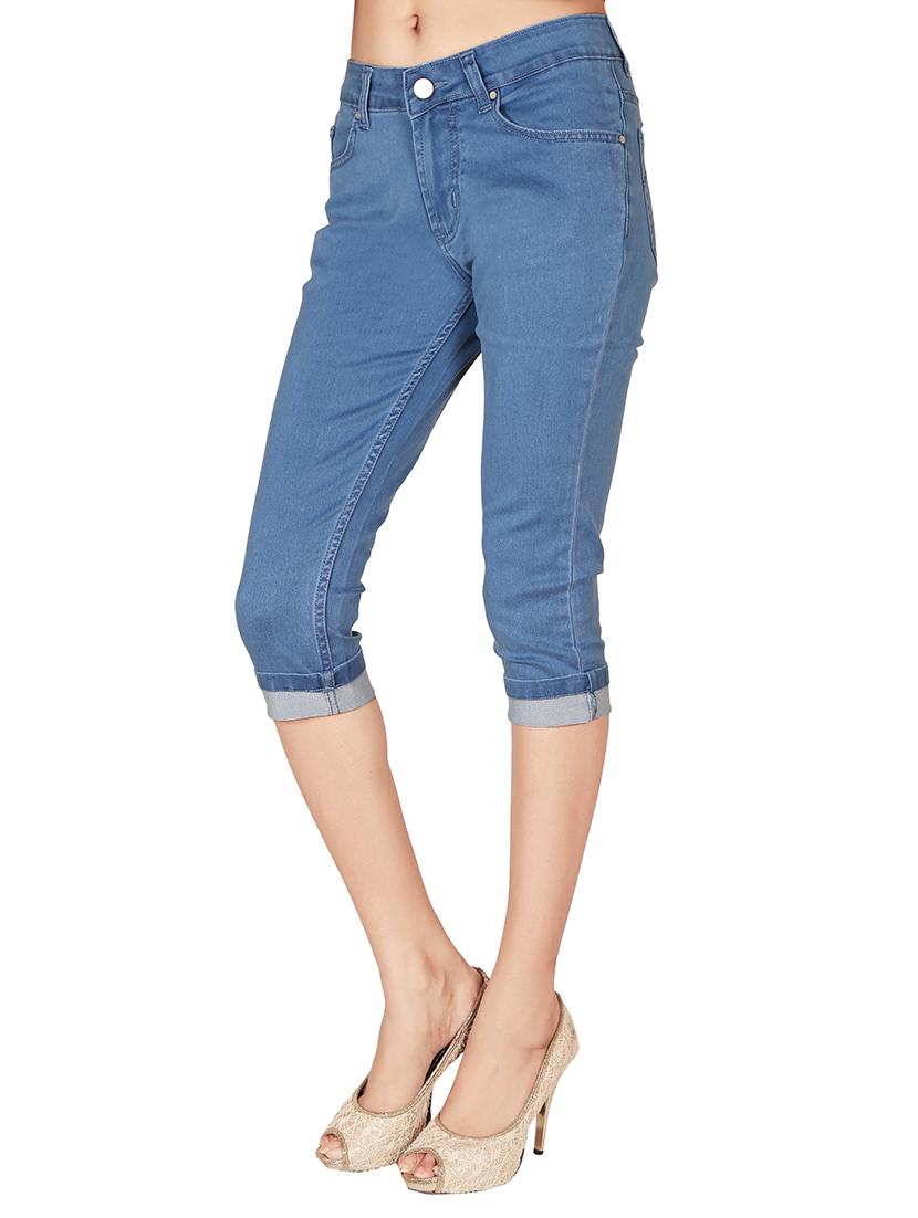 light blue denim capri - 12788227 - Standard Image - 1
