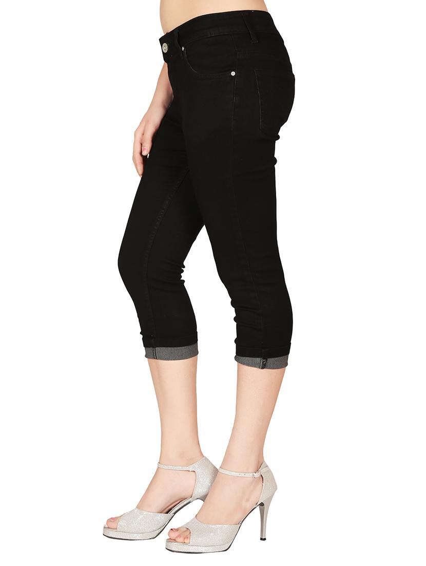 black denim capri - 12788229 - Standard Image - 1