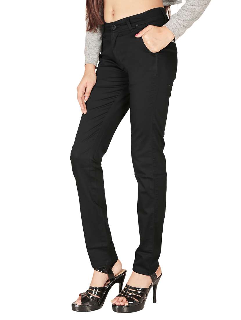 black cotton chinos - 12788611 -  Standard Image - 1
