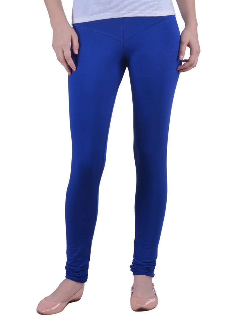 blue cotton lycra ankle length legging - 12792209 - Zoom Image - 0