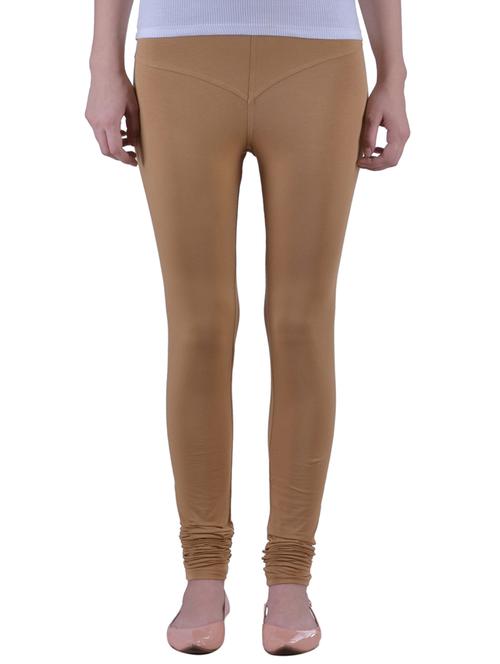 beige cotton lycra full length legging - 12792220 - Standard Image - 0