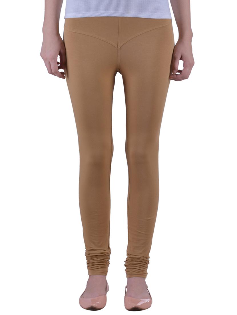 beige cotton lycra full length legging - 12792220 - Zoom Image - 0