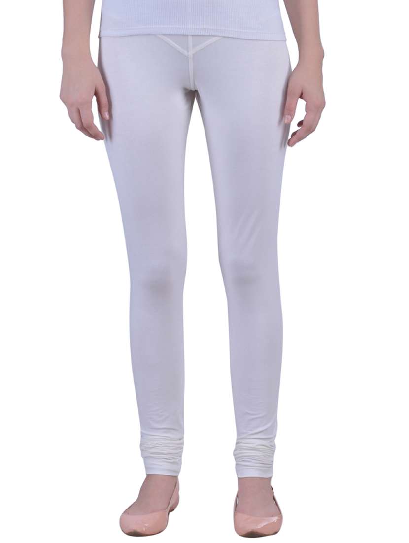 white cotton lycra full length legging
