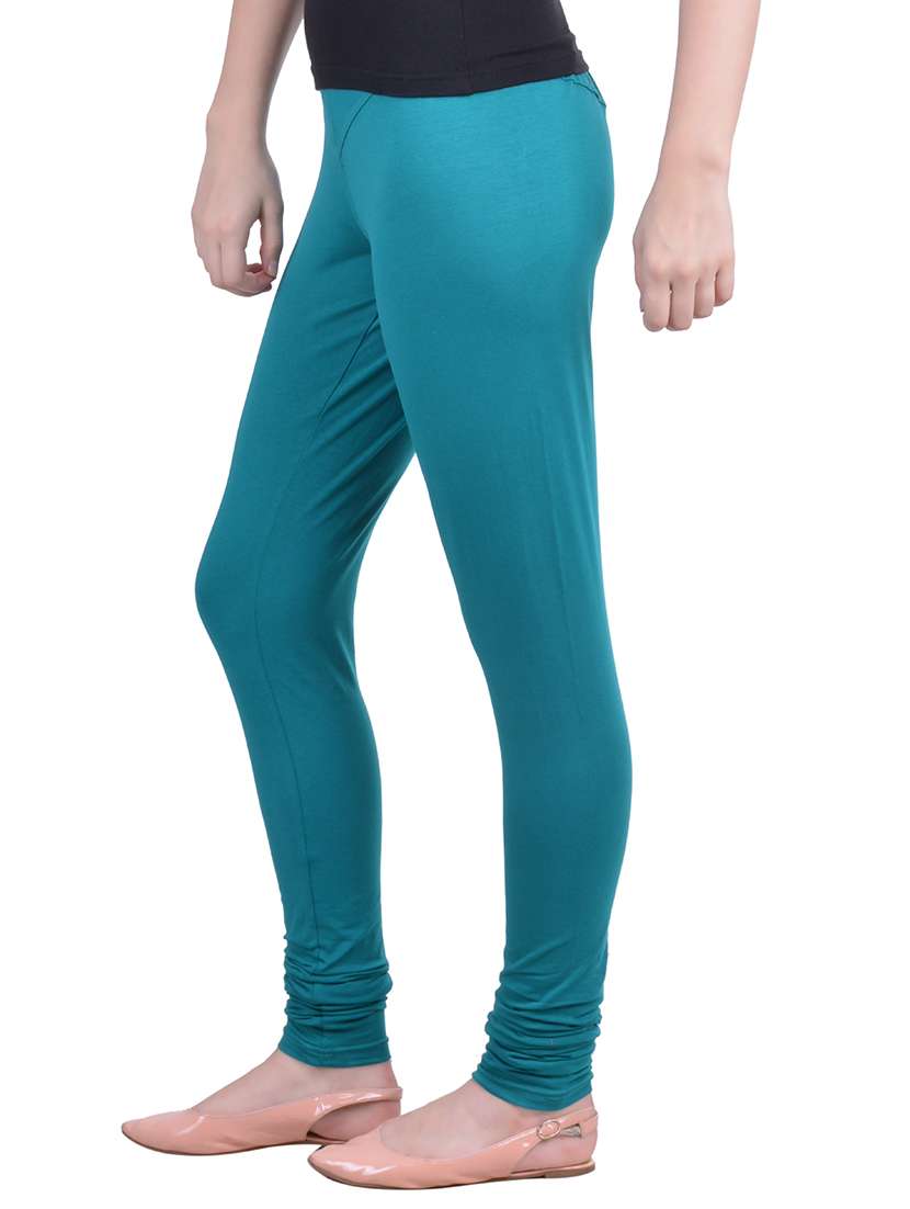 blue cotton lycra full length legging - 12792228 - Standard Image - 1