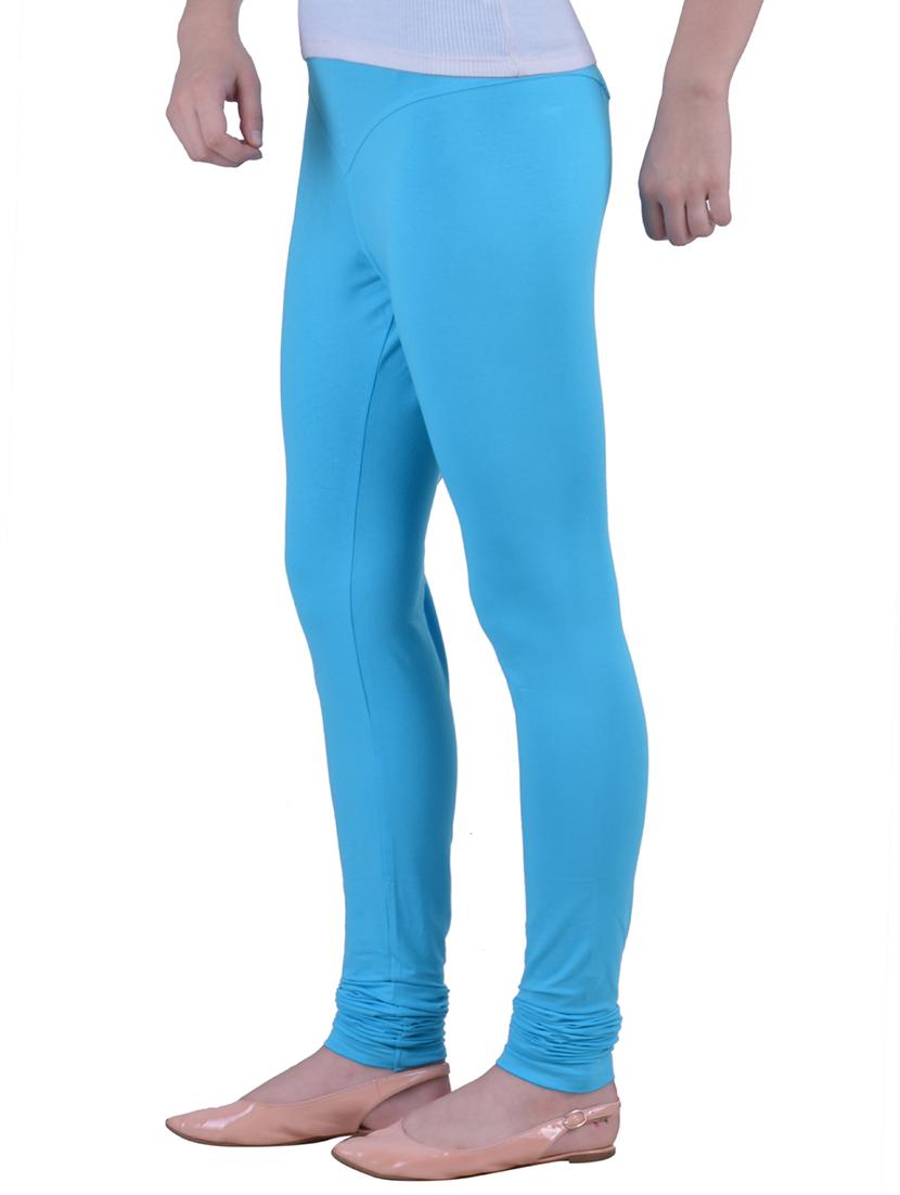 blue cotton lycra full length legging - 12792231 - Standard Image - 1