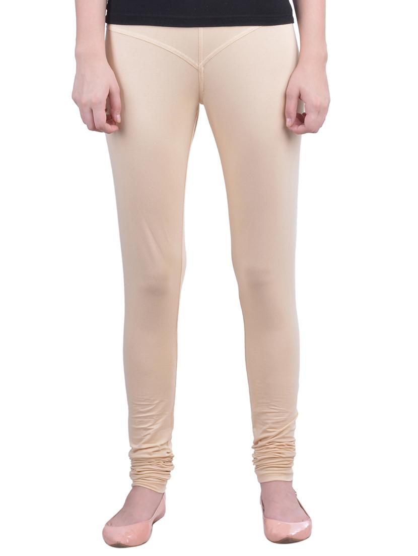 beige cotton lycra full length legging - 12792234 - Zoom Image - 0