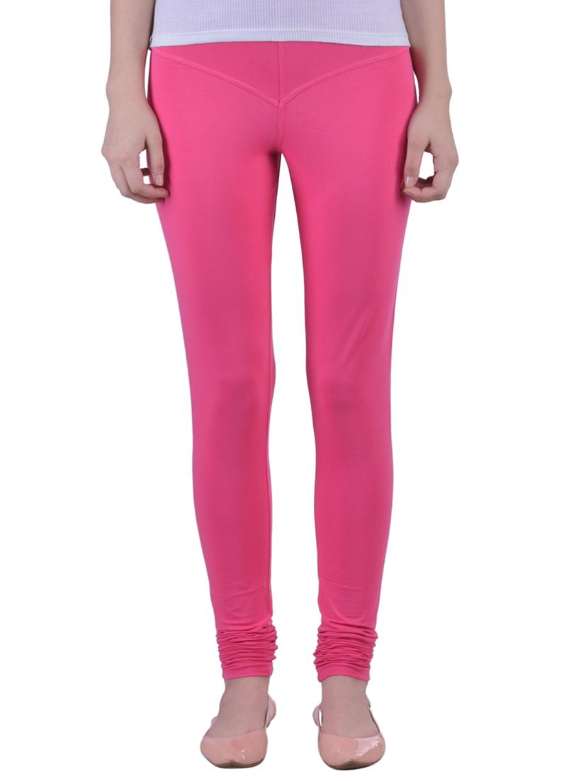 pink cotton lycra full length legging - 12792235 -  Zoom Image - 0